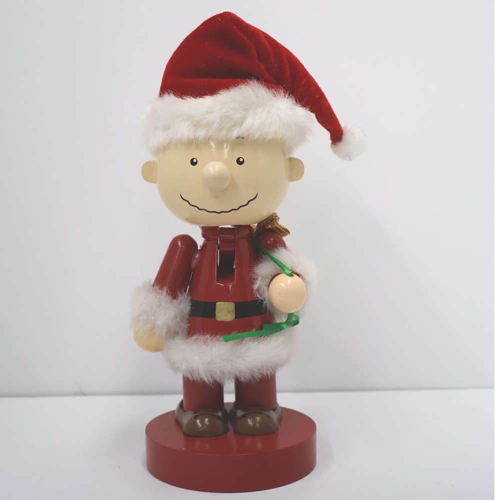 Peanuts Snoopy Nutcracker Christmas Decor Red White Excellent Wood 2016 10"